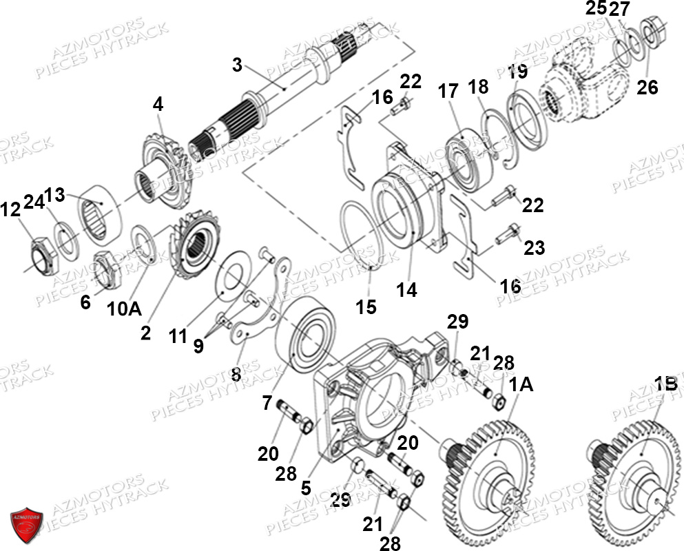 Arbre De Transmission Arriere HYTRACK Pièces Quad HY740STL EPS