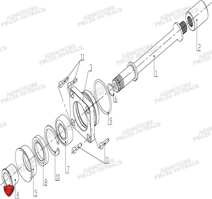 Arbre De Transmission Avant HYTRACK Pièces Quad HY740STL EPS