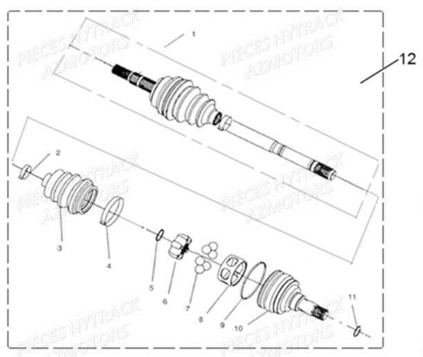 CARDANS ARRIERE AZMOTORS HY740STL