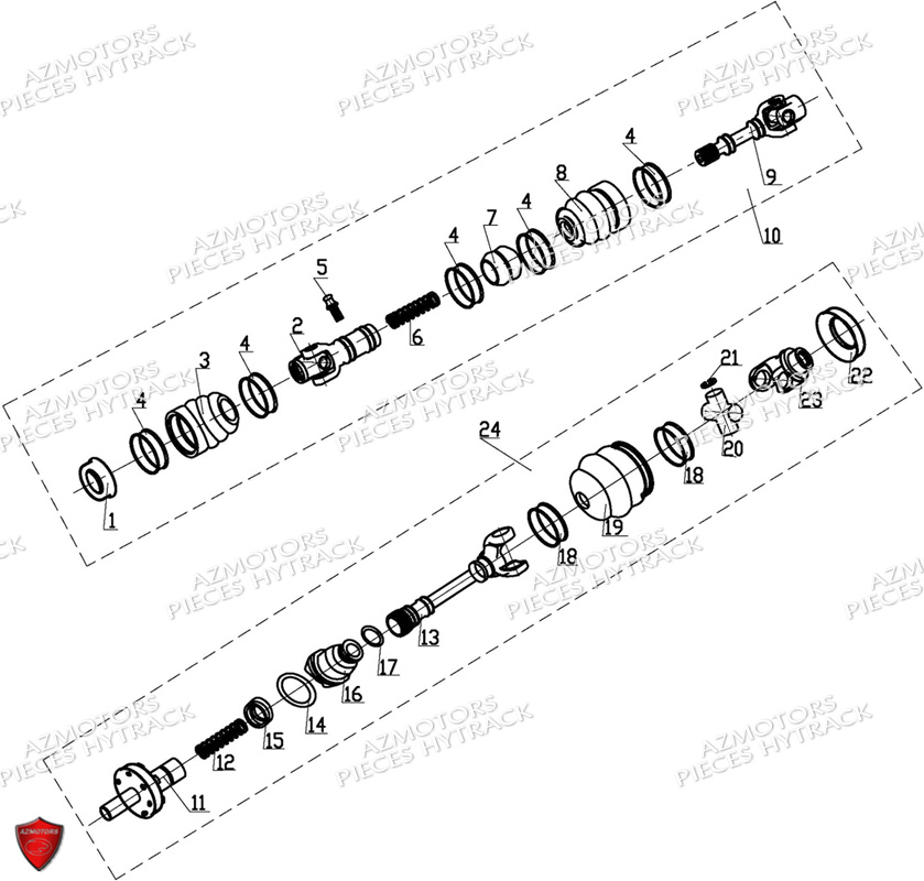 CARDANS_AVANT_ET_ARRIERE HYTRACK Pièces Quad HY740STL EPS