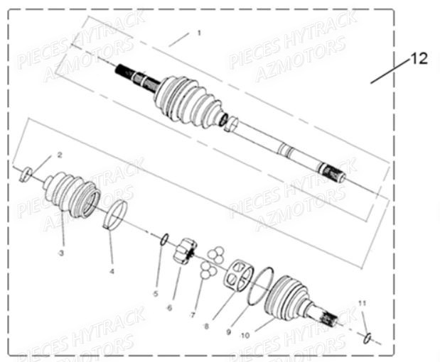 CARDAN AVANT AZMOTORS HY740STL