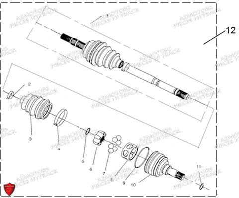 CARDAN AVANT GAUCHE ET DROIT HYTRACK HY740STL