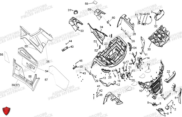 Carrosserie Avant Chassis HYTRACK Pièces Quad HY740STL EPS