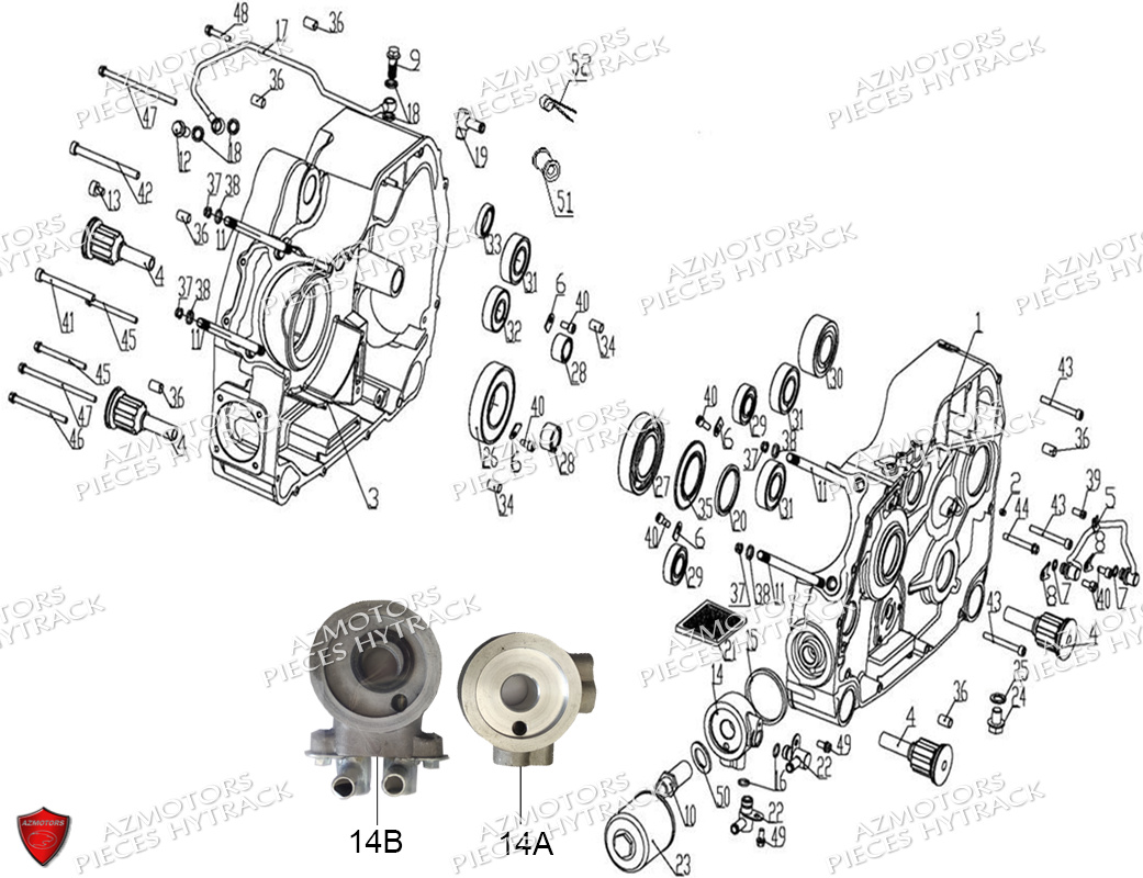 CARTER_MOTEUR HYTRACK Pièces Quad HY740STL EPS