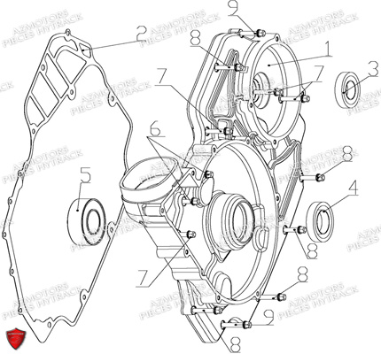 Carter Moteur Gauche HYTRACK Pièces Quad HY740STL EPS
