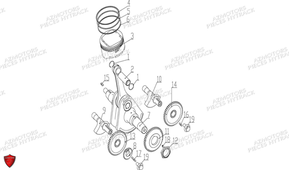 Embiellage Piston HYTRACK Pièces Quad HY740STL EPS