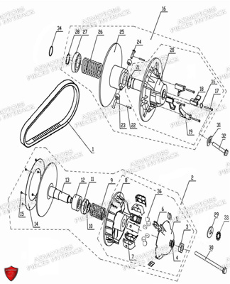 Ensemble Variateur HYTRACK Pièces Quad HY740STL EPS