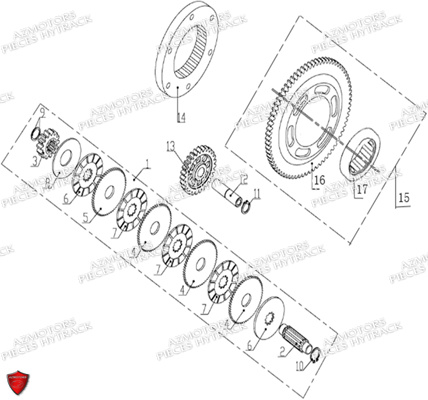 Limiteur De Couple Roue Libre Demarreur HYTRACK Pièces Quad HY740STL EPS