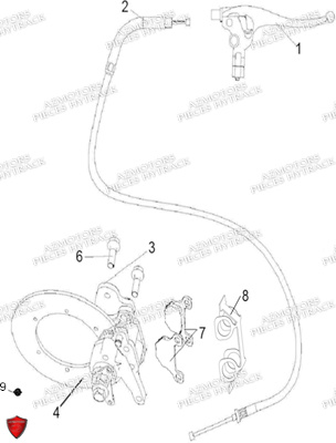 Systeme De Freinage Du Frein De Parc A Cable HYTRACK Pièces Quad HY740STL EPS