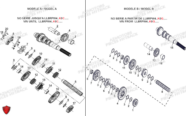 TRANSMISSION_BOITE_DE_VITESSES HYTRACK Pièces Quad HY740STL EPS