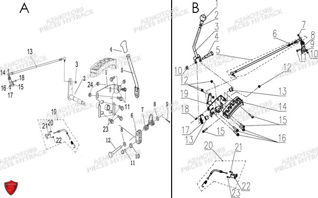TRINGLERIE_DE_VITESSES HYTRACK Pièces Quad HY740STL EPS