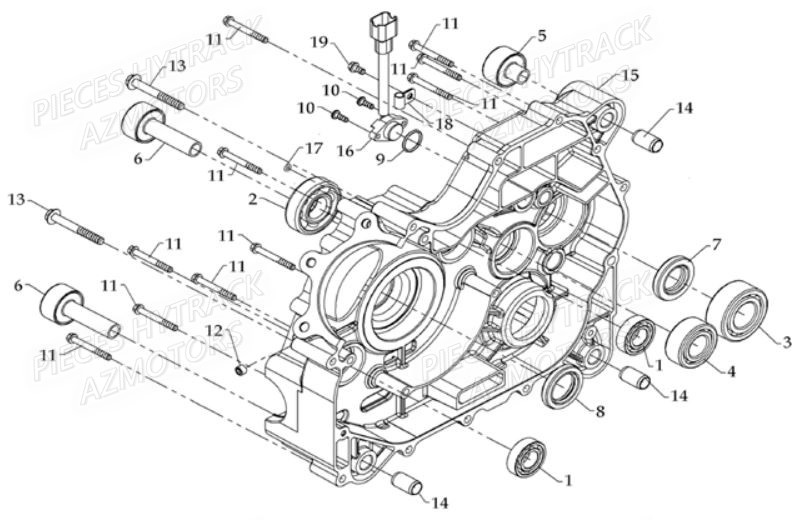 Carter Moteur Droit HYTRACK Pièces Quad HY800