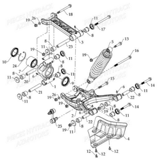 Suspension Arriere Droite HYTRACK Pièces Quad HY800