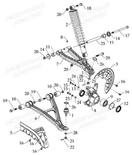 Suspension Avant Gauche HYTRACK Pièces Quad HY800