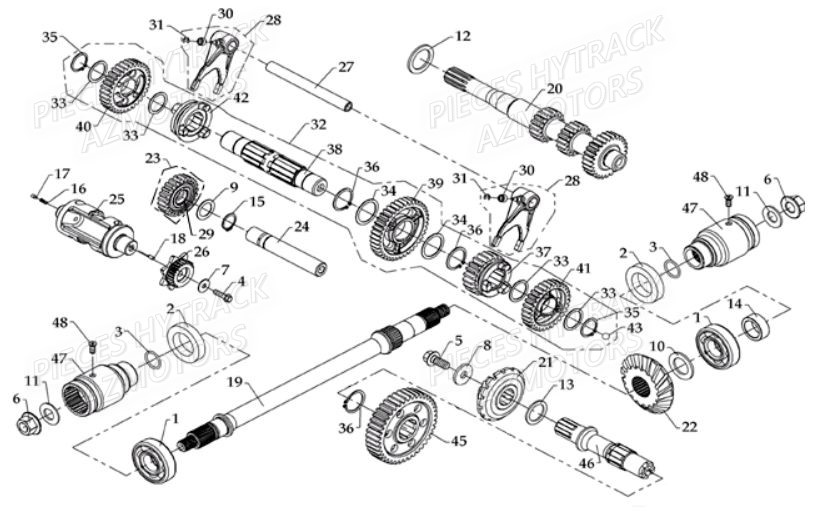 TRANSMISSION HYTRACK Pièces Quad HY800 