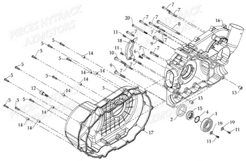 Cache Carter Moteur Droit HYTRACK Pièces Quad HY800L