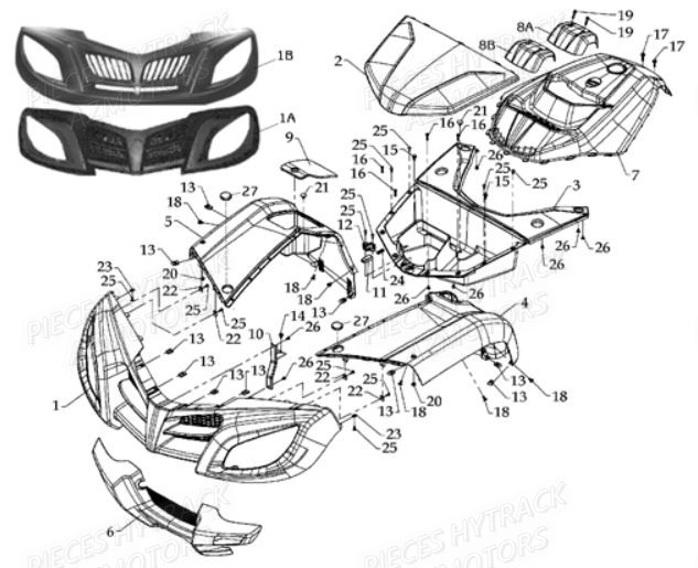 Carrosserie Avant HYTRACK Pièces Quad HY800L