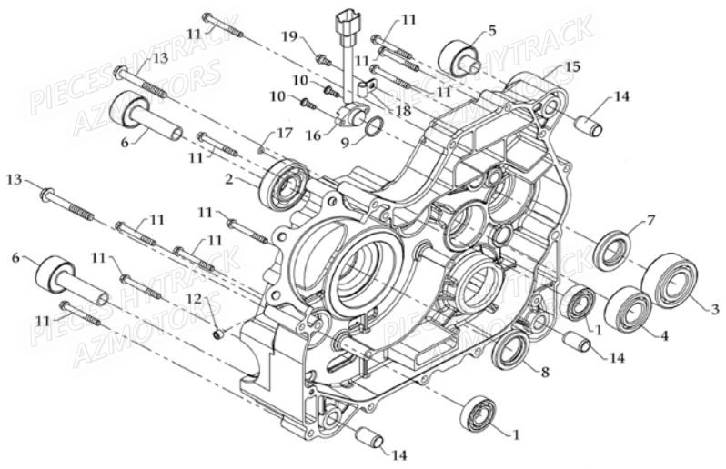 Carter Moteur Droit HYTRACK Pièces Quad HY800L