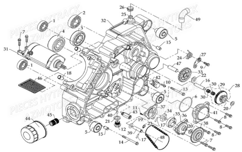 Carter Moteur Gauche HYTRACK Pièces Quad HY800L