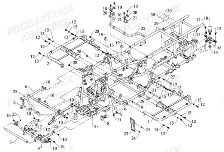 Chassis HYTRACK Pièces Quad HY800L