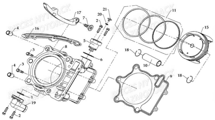 Cylindre HYTRACK Pièces Quad HY800L