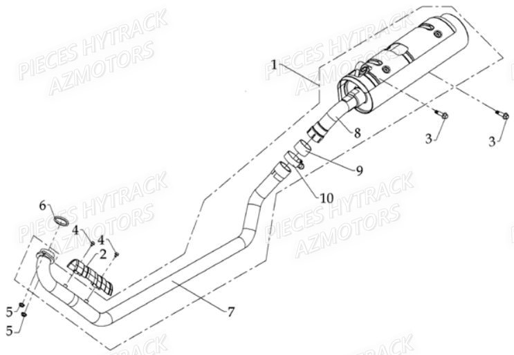Echappement HYTRACK Pièces Quad HY800L