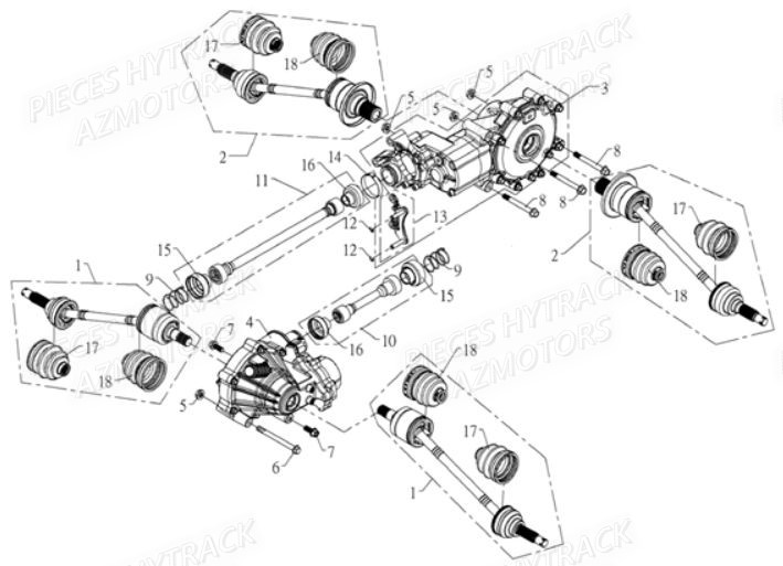 Ensemble Ponts HYTRACK Pièces Quad HY800L