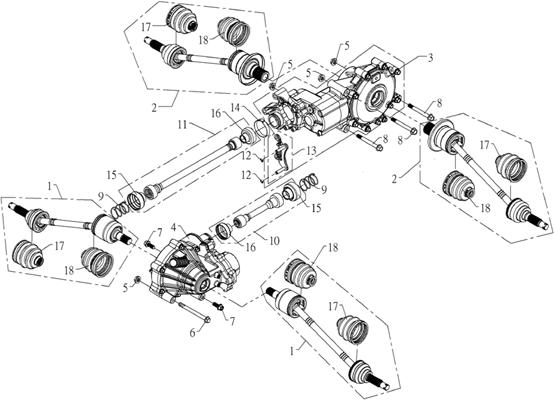 PONT ARRIERE   PONT AVANT AZMOTORS HY800L