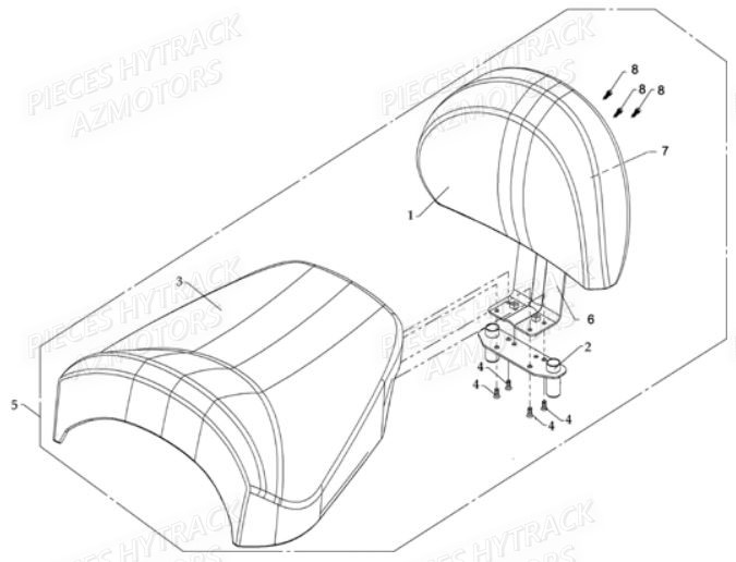 REHAUSSE DE SELLE ET DOSSERET HYTRACK HY800L