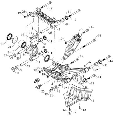 SUSPENSION ARRIERE DROITE AZMOTORS HY800L
