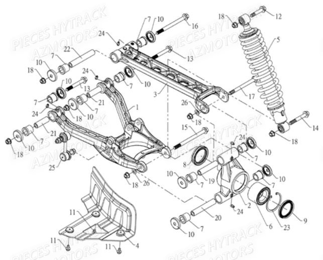 SUSPENSION ARRIERE GAUCHE pour HY800L