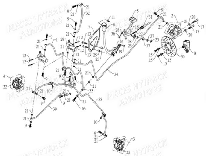 Systeme De Frein HYTRACK Pièces Quad HY800L