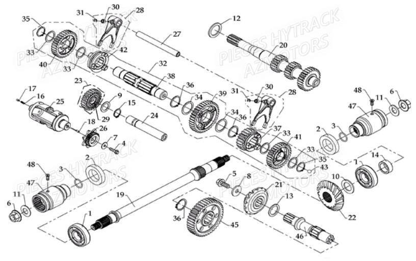 Transmission HYTRACK Pièces Quad HY800L