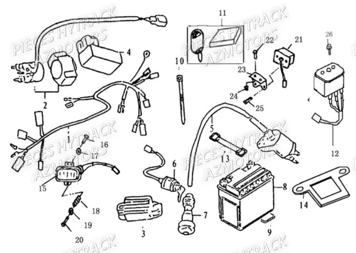 ALIMENTATION_ELECTRIQUE HYTRACK Pièces Quad HY80S - SX - GIRLY