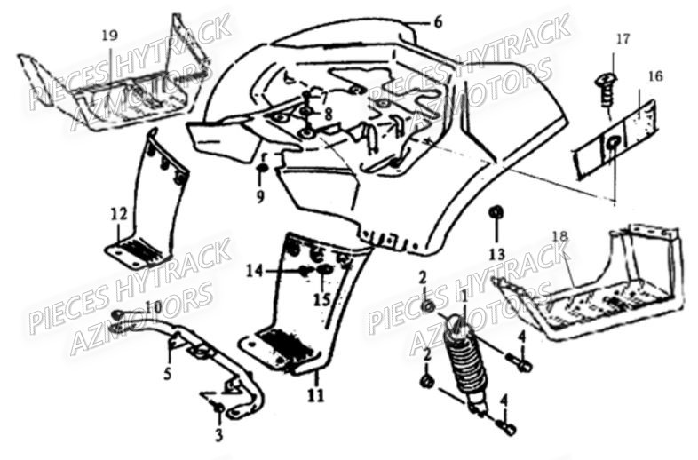 Carrosserie Arriere HYTRACK Pièces Quad HY80S - SX - GIRLY