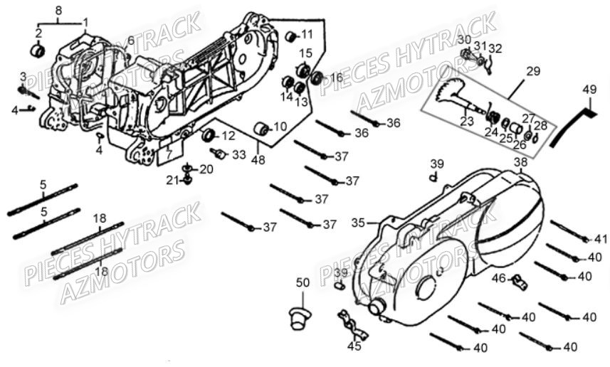 Carter Bas Moteur HYTRACK Pièces Quad HY80S - SX - GIRLY