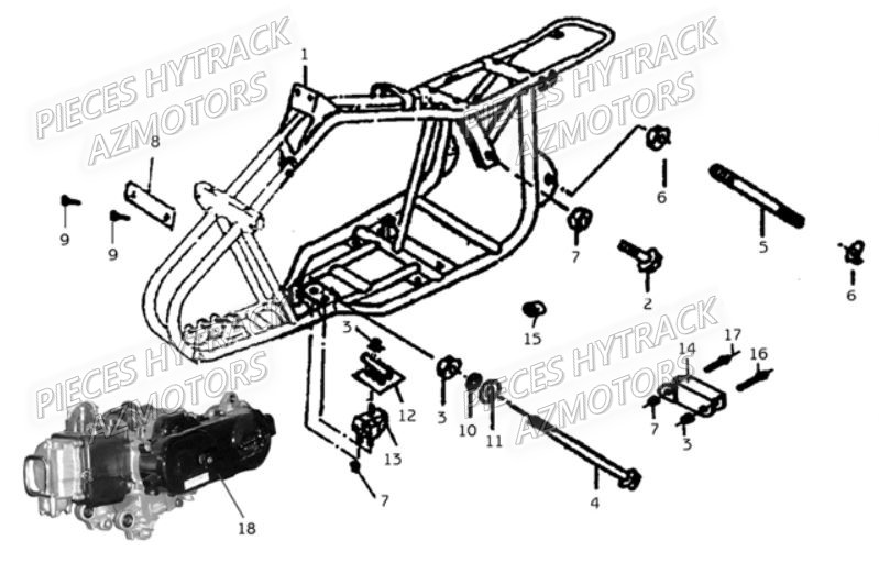 Chassis HYTRACK Pièces Quad HY80S - SX - GIRLY