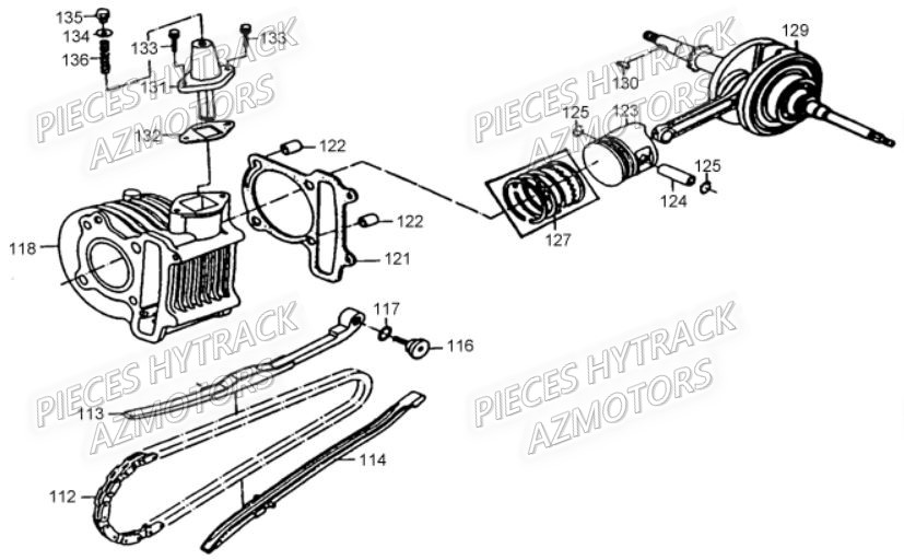 Cylindre HYTRACK Pièces Quad HY80S - SX - GIRLY
