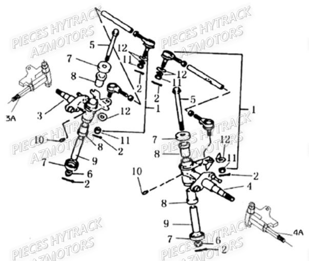 DIRECTION_AVANT HYTRACK Pièces Quad HY80S - SX - GIRLY