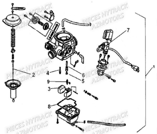 Carburateur HYTRACK Pieces Origine Quad HY_80XL