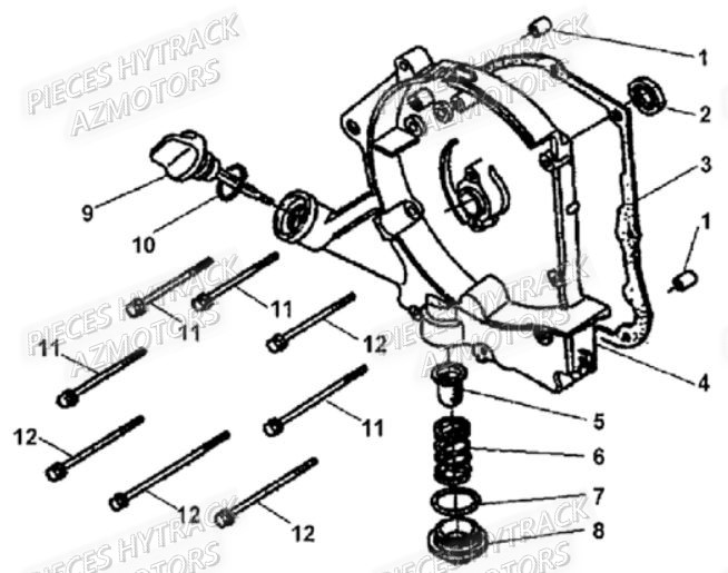 CARTER MOTEUR DROIT HYTRACK HY80XL