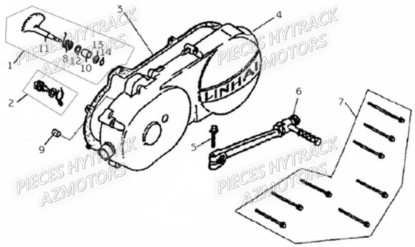 Carter Moteur Gauche HYTRACK Pieces Origine Quad HY_80XL