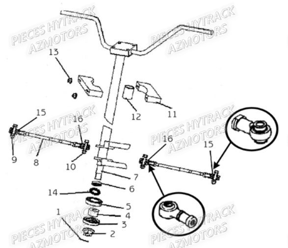 Colonne De Direction HYTRACK Pieces Origine Quad HY_80XL