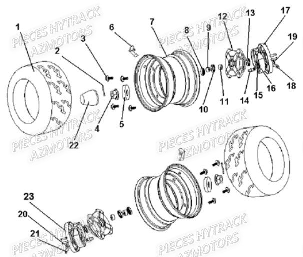 ROUE_AVANT HYTRACK Pièces Quad HY80-XL