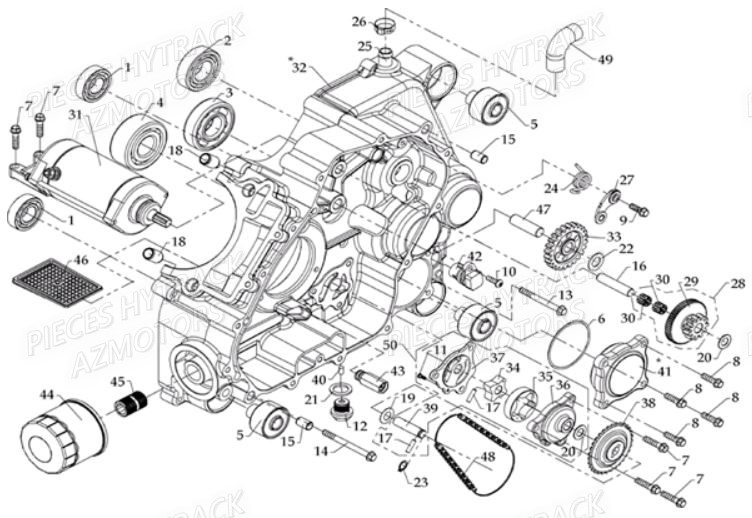 CARTER_MOTEUR_GAUCHE HYTRACK Pièces Quad HY810 4x4 EFI 
