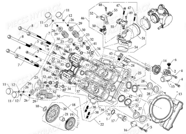 Culasse Modele A Injection HYTRACK Pièces Quad HY810 4x4 EFI