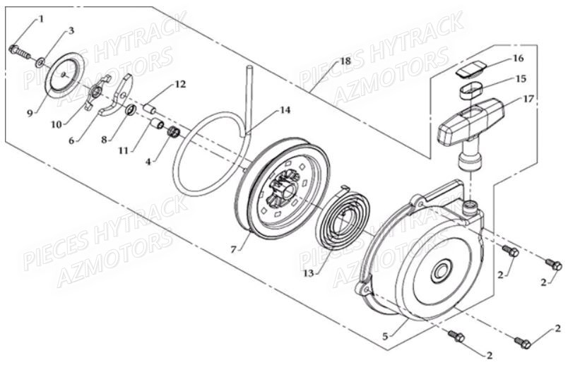 Lanceur HYTRACK Pièces Quad HY810 4x4 EFI