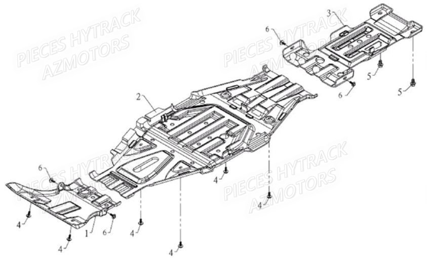 Plaques De Protection HYTRACK Pièces Quad HY810 4x4 EFI