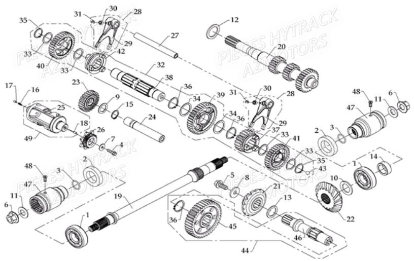 Transmission HYTRACK Pièces Quad HY810 4x4 EFI