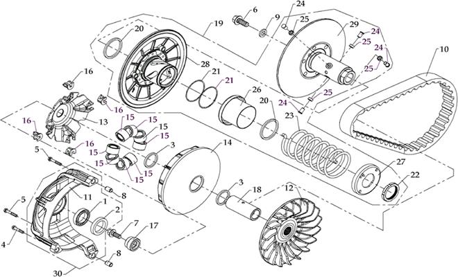 VARIATEUR   EMBRAYAGE AZMOTORS HY810